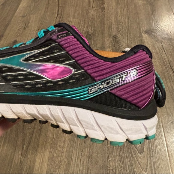 Brooks Ghost 9 Women's Size 9.5 Wide Black Purple Teal Running Shoes - Picture 8 of 11